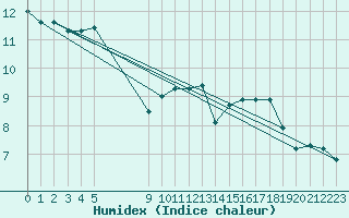 Courbe de l'humidex pour Saint-Haon (43)