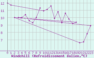 Courbe du refroidissement olien pour Wunsiedel Schonbrun