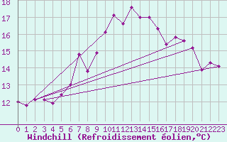 Courbe du refroidissement olien pour Schauenburg-Elgershausen