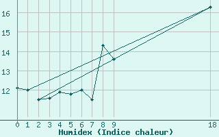 Courbe de l'humidex pour Marignana (2A)