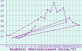 Courbe du refroidissement olien pour Ploumanac