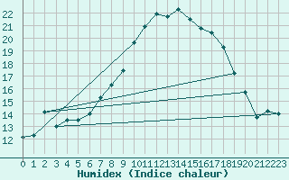 Courbe de l'humidex pour Harzgerode