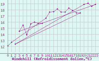 Courbe du refroidissement olien pour Ile Rousse (2B)