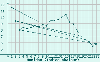 Courbe de l'humidex pour Nuerburg-Barweiler