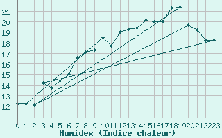 Courbe de l'humidex pour Bo I Vesteralen