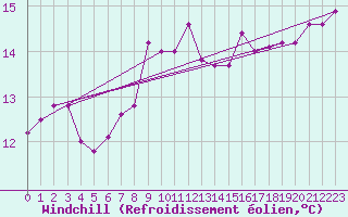 Courbe du refroidissement olien pour Capel Curig