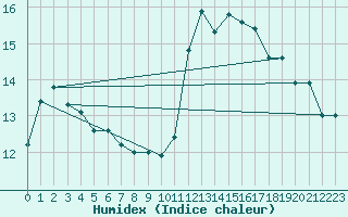 Courbe de l'humidex pour Cap Ferret (33)