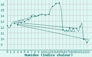 Courbe de l'humidex pour Vrsac