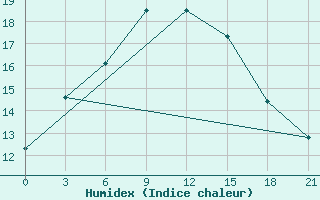 Courbe de l'humidex pour Staraja Russa