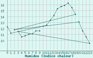 Courbe de l'humidex pour Mont-Aigoual (30)