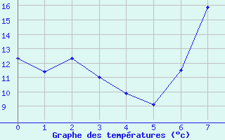 Courbe de tempratures pour Laerdal-Tonjum