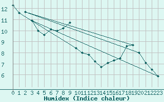 Courbe de l'humidex pour Belfort-Dorans (90)