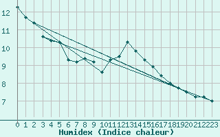 Courbe de l'humidex pour Reit im Winkl