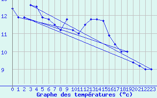 Courbe de tempratures pour Wunsiedel Schonbrun