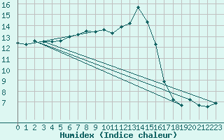 Courbe de l'humidex pour Deutschneudorf-Brued