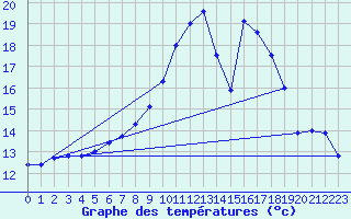 Courbe de tempratures pour Donauwoerth-Osterwei.