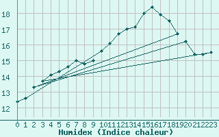 Courbe de l'humidex pour Niort (79)