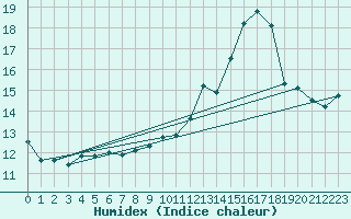 Courbe de l'humidex pour Saint-Dizier (52)