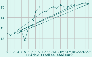 Courbe de l'humidex pour Culdrose