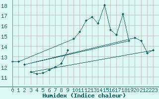 Courbe de l'humidex pour Feins (35)