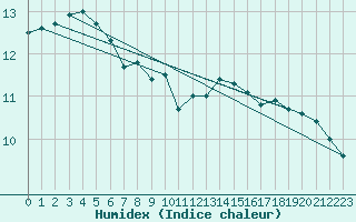 Courbe de l'humidex pour Dippoldiswalde-Reinb