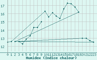 Courbe de l'humidex pour Curtea De Arges