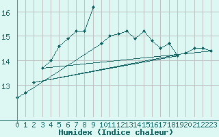 Courbe de l'humidex pour Kaskinen Salgrund