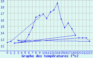 Courbe de tempratures pour Wunsiedel Schonbrun