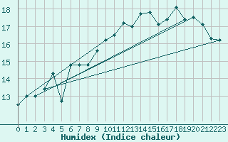Courbe de l'humidex pour Skagsudde