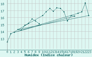 Courbe de l'humidex pour Pointe de Chassiron (17)