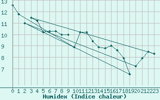 Courbe de l'humidex pour Lohr/Main-Halsbach