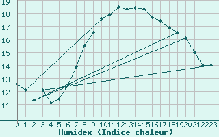 Courbe de l'humidex pour Grimsel Hospiz