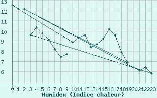 Courbe de l'humidex pour Montret (71)