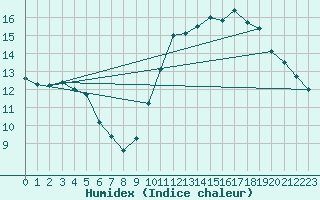 Courbe de l'humidex pour Charleroi (Be)