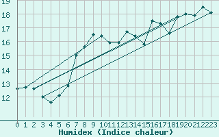 Courbe de l'humidex pour Raciborz