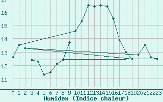 Courbe de l'humidex pour Offenbach Wetterpar