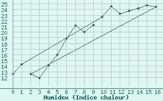 Courbe de l'humidex pour Chieming