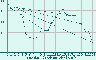 Courbe de l'humidex pour Mont-Aigoual (30)