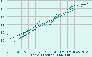 Courbe de l'humidex pour La Rochelle - Aerodrome (17)