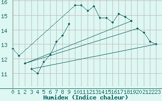 Courbe de l'humidex pour Fagernes Leirin