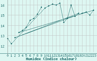 Courbe de l'humidex pour Korsnas Bredskaret
