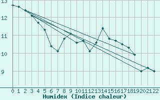 Courbe de l'humidex pour Reit im Winkl