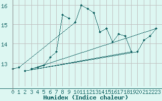 Courbe de l'humidex pour Wunsiedel Schonbrun