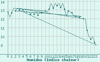 Courbe de l'humidex pour Holzdorf