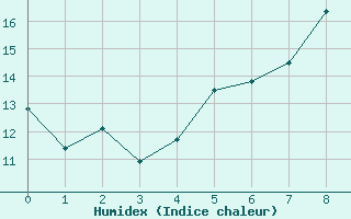 Courbe de l'humidex pour Plauen