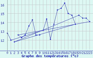 Courbe de tempratures pour Roemoe