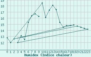 Courbe de l'humidex pour Elm