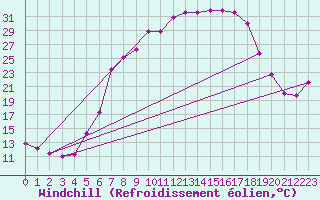 Courbe du refroidissement olien pour Kaisersbach-Cronhuette