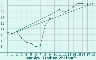 Courbe de l'humidex pour Fargues-sur-Ourbise (47)