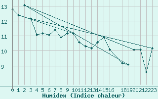 Courbe de l'humidex pour Kocevje